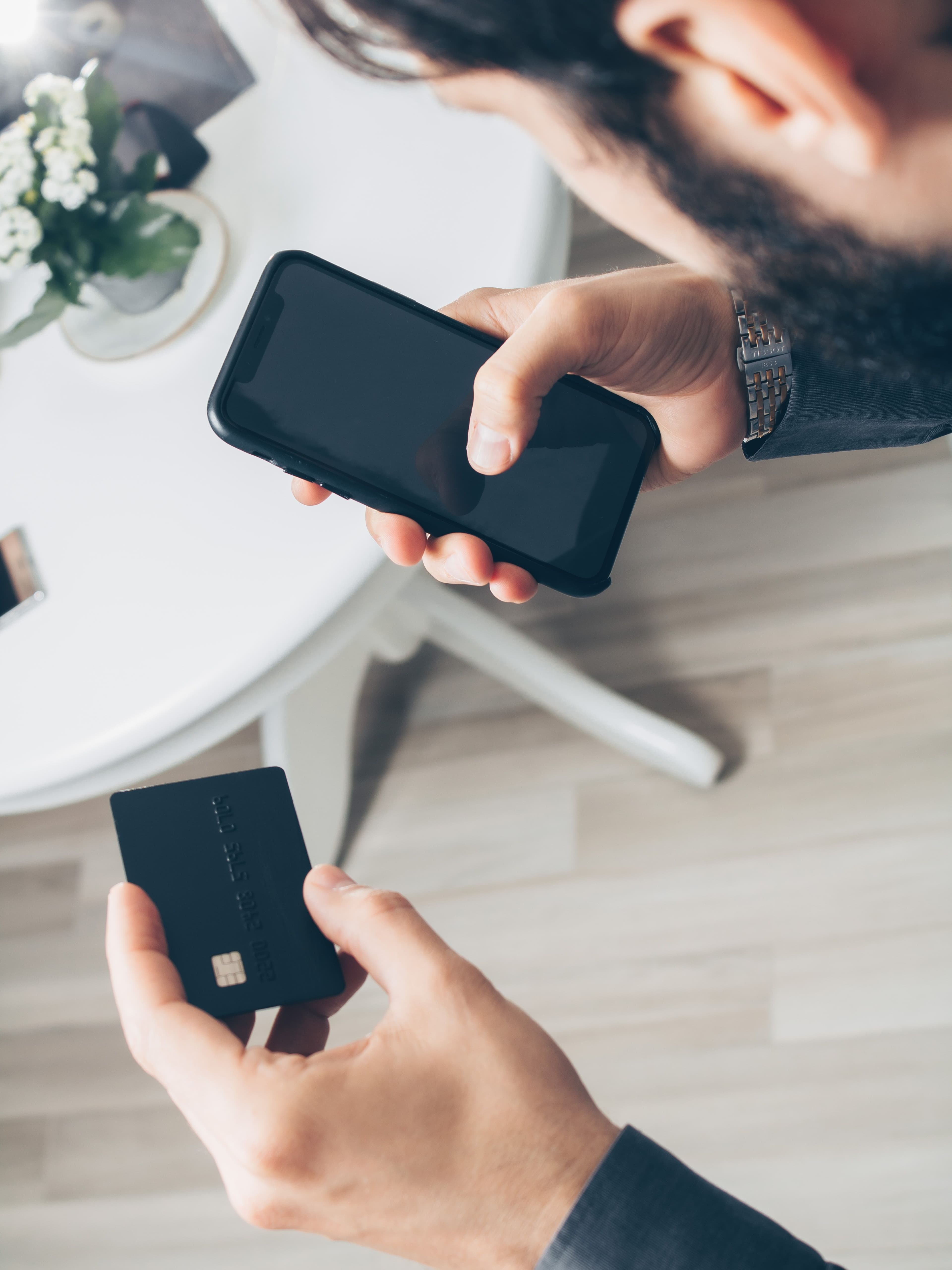 Paiement par carte depuis un téléphone